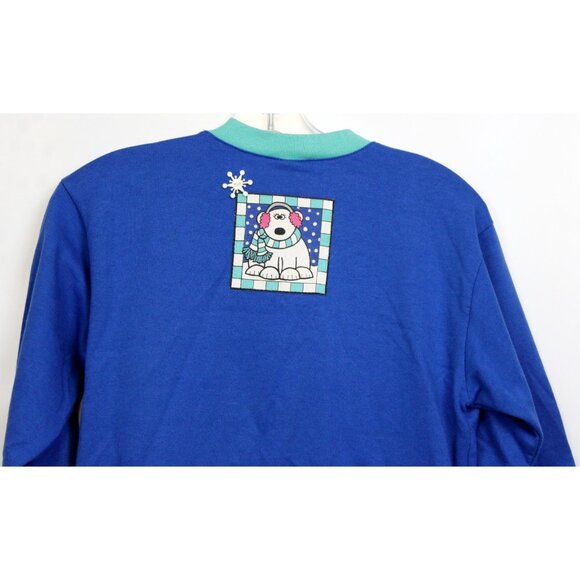 Vtg Zoodles 2pc Sweatshirt Leggings Polar Bear Snowflakes Stripes sz 14 Winter - Picture 7 of 13